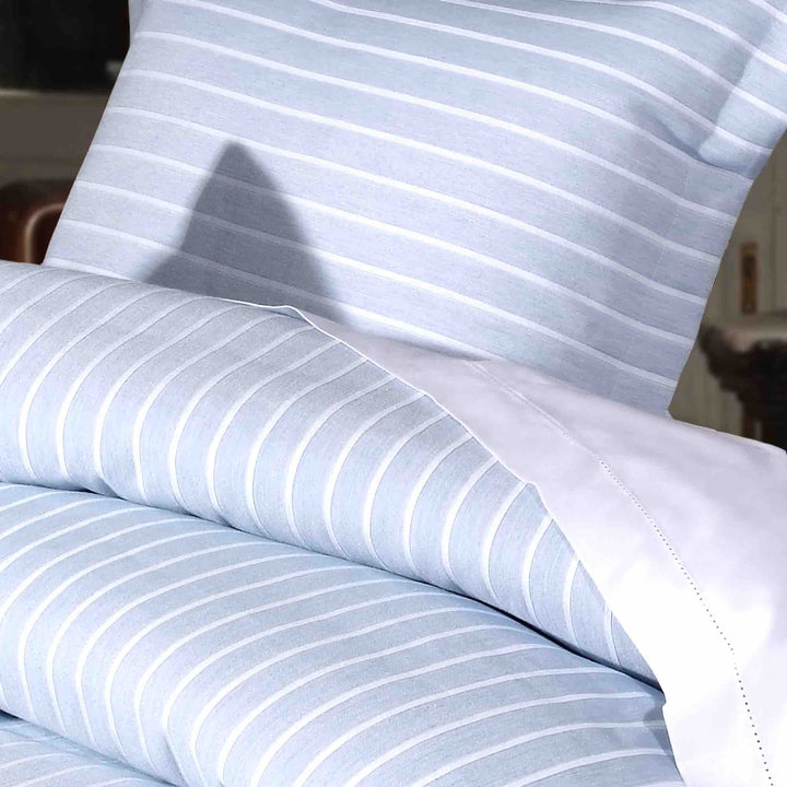 Stripes Jacquard Duvet Cover Set - Sky Blue - Williamsons Factory Shop