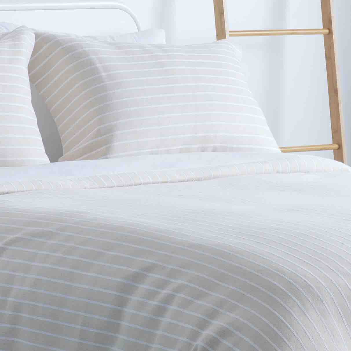 Stripes Jacquard Duvet Cover Set - Linen