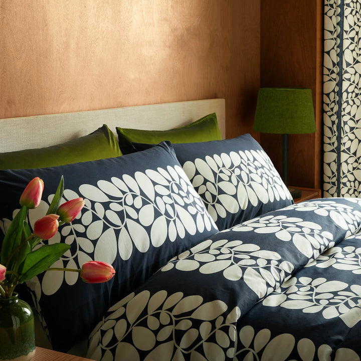 Orla Kiely Sycamore Stripe Duvet Cover Set - Space Blue - Williamsons Factory Shop