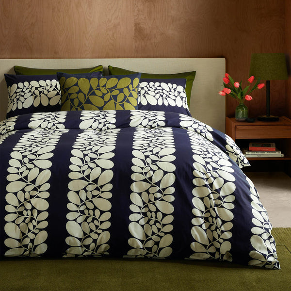 Orla Kiely Sycamore Stripe Duvet Cover Set - Space Blue - Williamsons Factory Shop