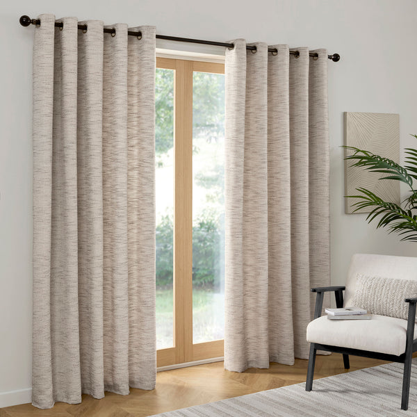 Curtina Talon Jacquard Eyelet Curtains - Grey