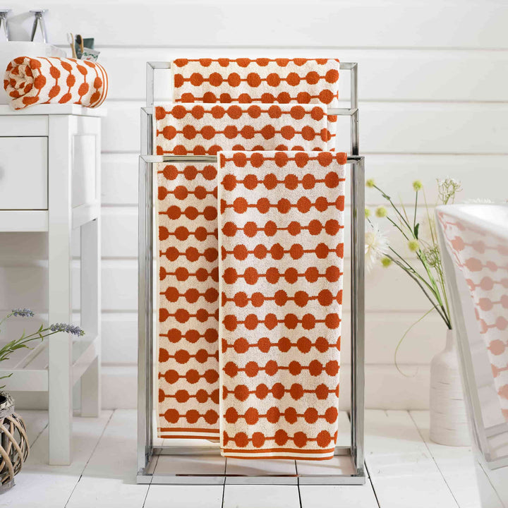 The Lyndon Company Bobbles Towel - Orange - Williamsons Factory Shop