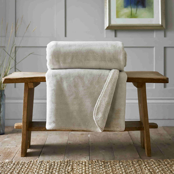Windsor Faux Fur Sherpa Throw  - Biscuit