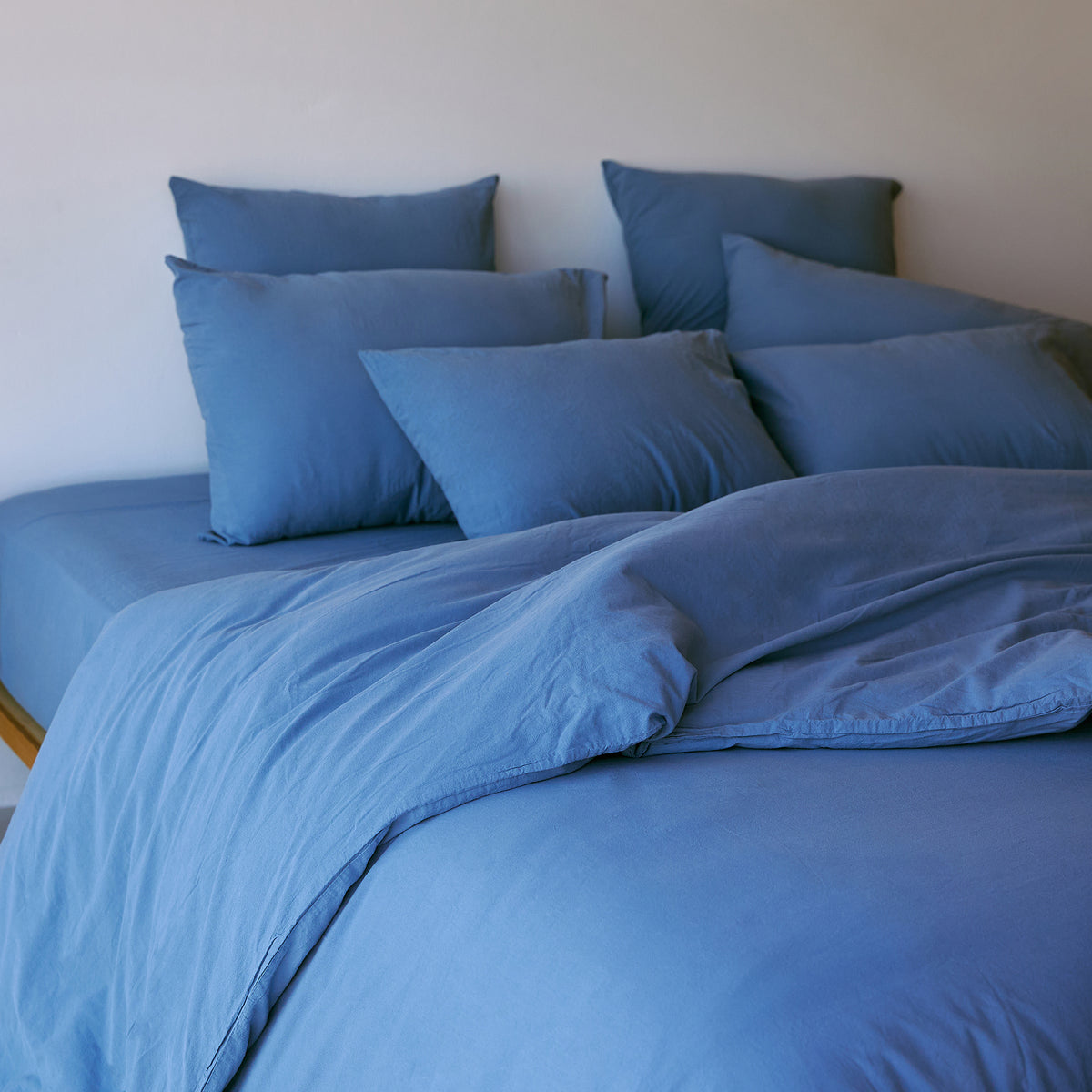 Tavira Washed Cotton Duvet Cover - Blue