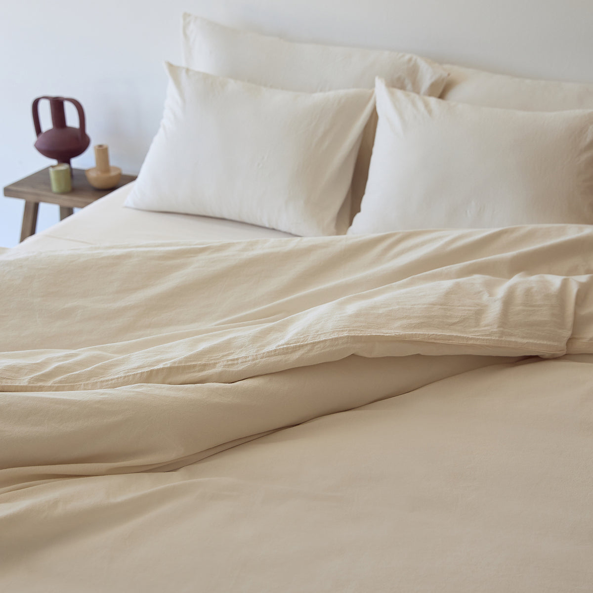 Tavira Washed Cotton Duvet Cover - Natural