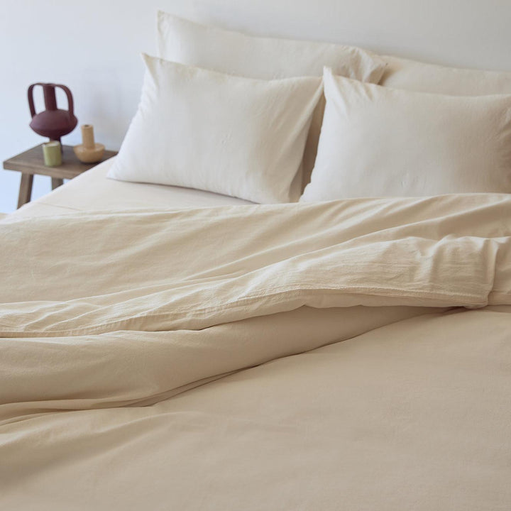 Tavira Washed Cotton Duvet Cover - Natural - Williamsons Factory Shop
