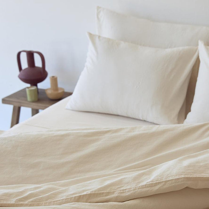 Tavira Washed Cotton Duvet Cover - Natural - Williamsons Factory Shop