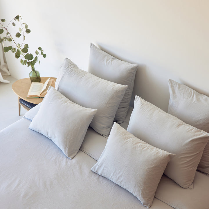 Tavira Washed Cotton Duvet Cover - Grey - Williamsons Factory Shop