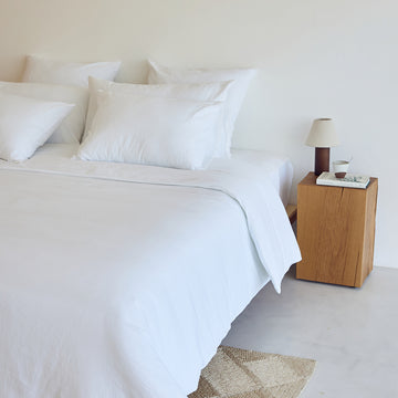 Tavira Washed Cotton Duvet Cover - White