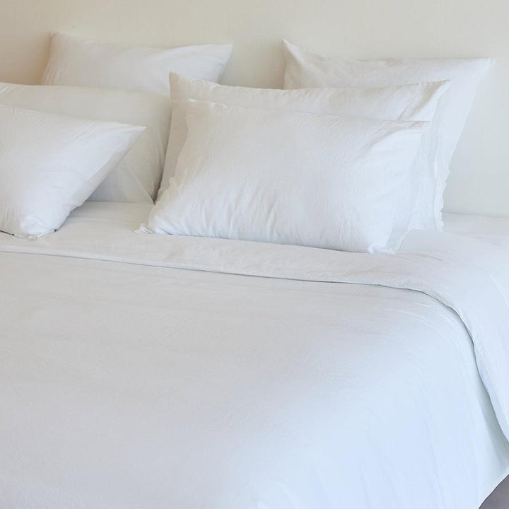 Tavira Washed Cotton Duvet Cover - White - Williamsons Factory Shop