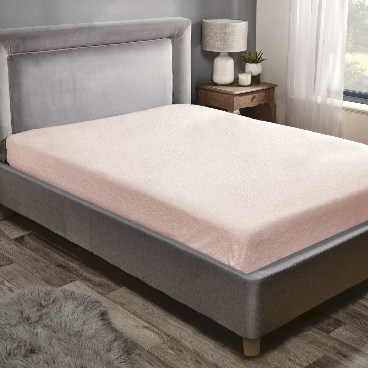 Sherpa Teddy Fleece Fitted Sheet - Pink - Williamsons Home