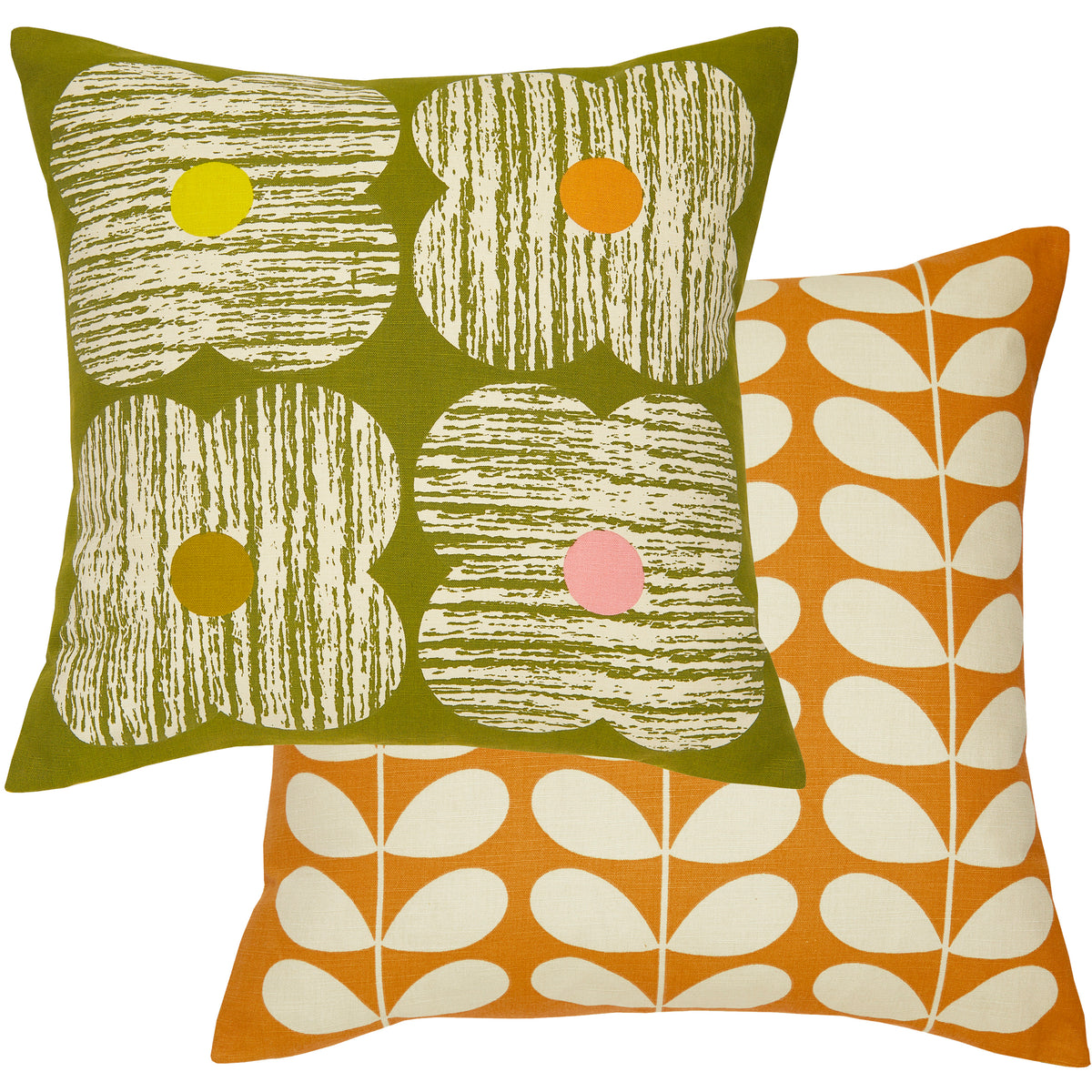 Orla Kiely Textured Flower Cushion - Moss