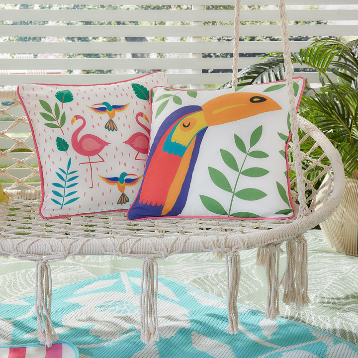 Fusion Tropical Flamingo Outdoor Cushion - Pink - Williamsons Factory Shop