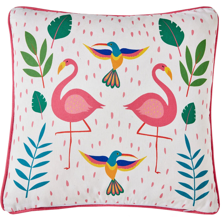 Fusion Tropical Flamingo Outdoor Cushion - Pink - Williamsons Factory Shop