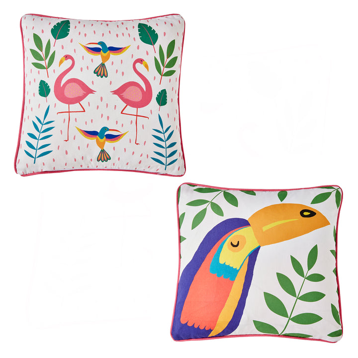 Fusion Tropical Flamingo Outdoor Cushion - Pink - Williamsons Factory Shop