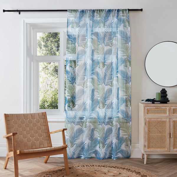 Fusion Tropical Voile Panel - Teal - Williamsons Factory Shop