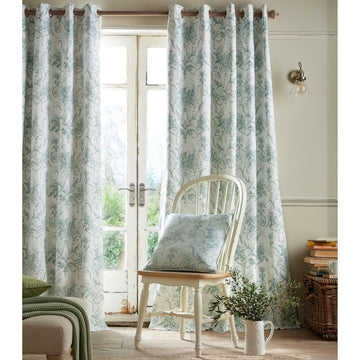 Laura Ashley Tuileries Vitrage met Verduisterende Voering - Donker Salie
