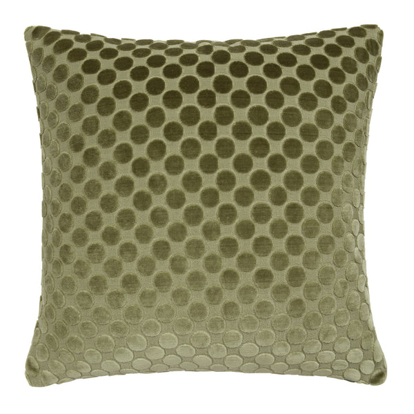 Soiree Velvet Spot Velvet Cushion - Green