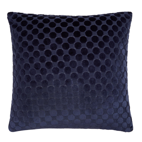 Soiree Velvet Spot Velvet Cushion - Navy