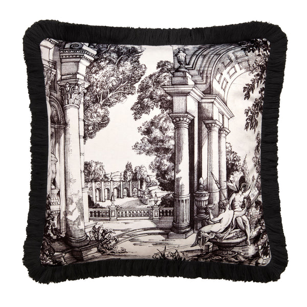 Laurence Llewelyn-Bowen Vista Velvet Cushion - Monochrome