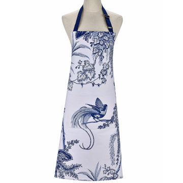 Willow Toile Cotton Apron - Blue
