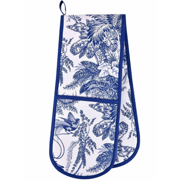 Willow Toile Double Oven Glove - Blue