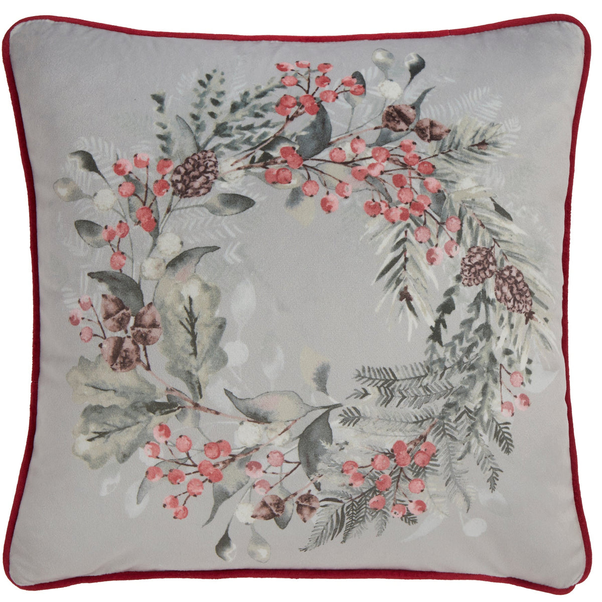 D & D Lodge Winter Sprigs Cushion - Green