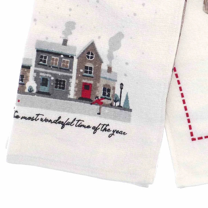 3pk Christmas Novelty Tea Towels - Wonderful Time - Williamsons Factory Shop