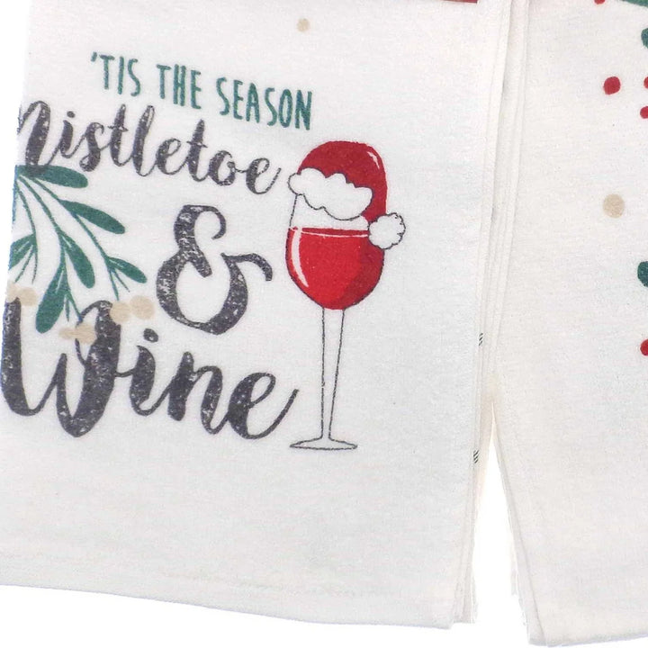3pk Christmas Novelty Tea Towels - Mistletoe - Williamsons Factory Shop