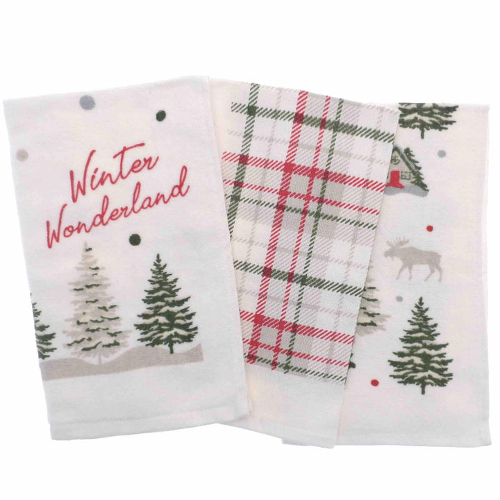 3pk Christmas Novelty Tea Towels - Winter Wonderland - Williamsons Factory Shop