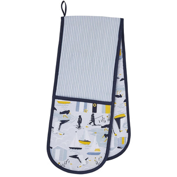 Seashore Double Oven Glove - Blue