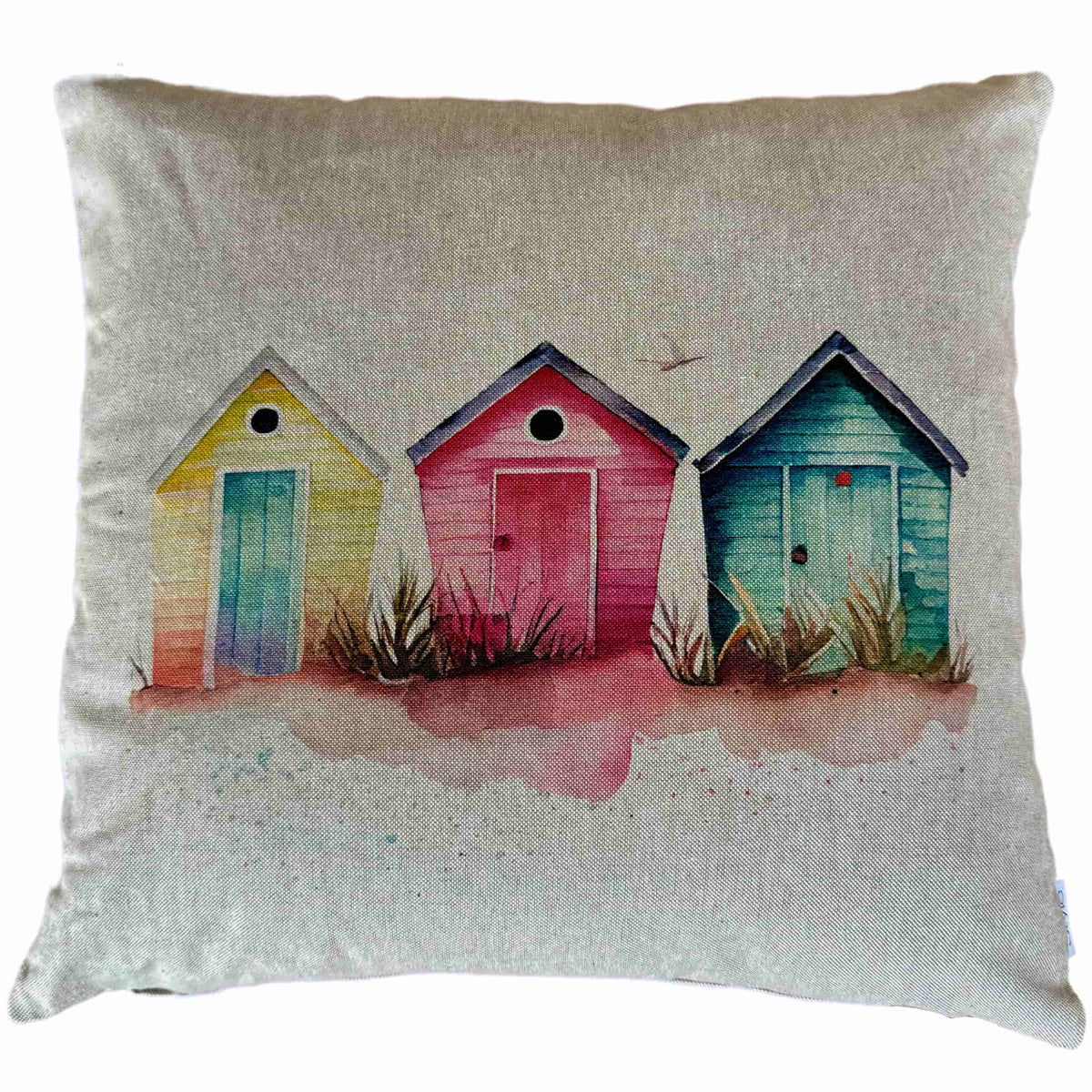 Beach Cabins Cushion Cover - Multi