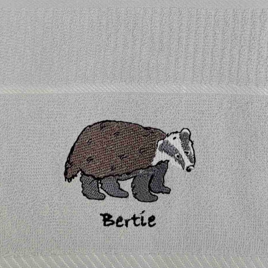 Bertie Badger Kitchen Towel Grey