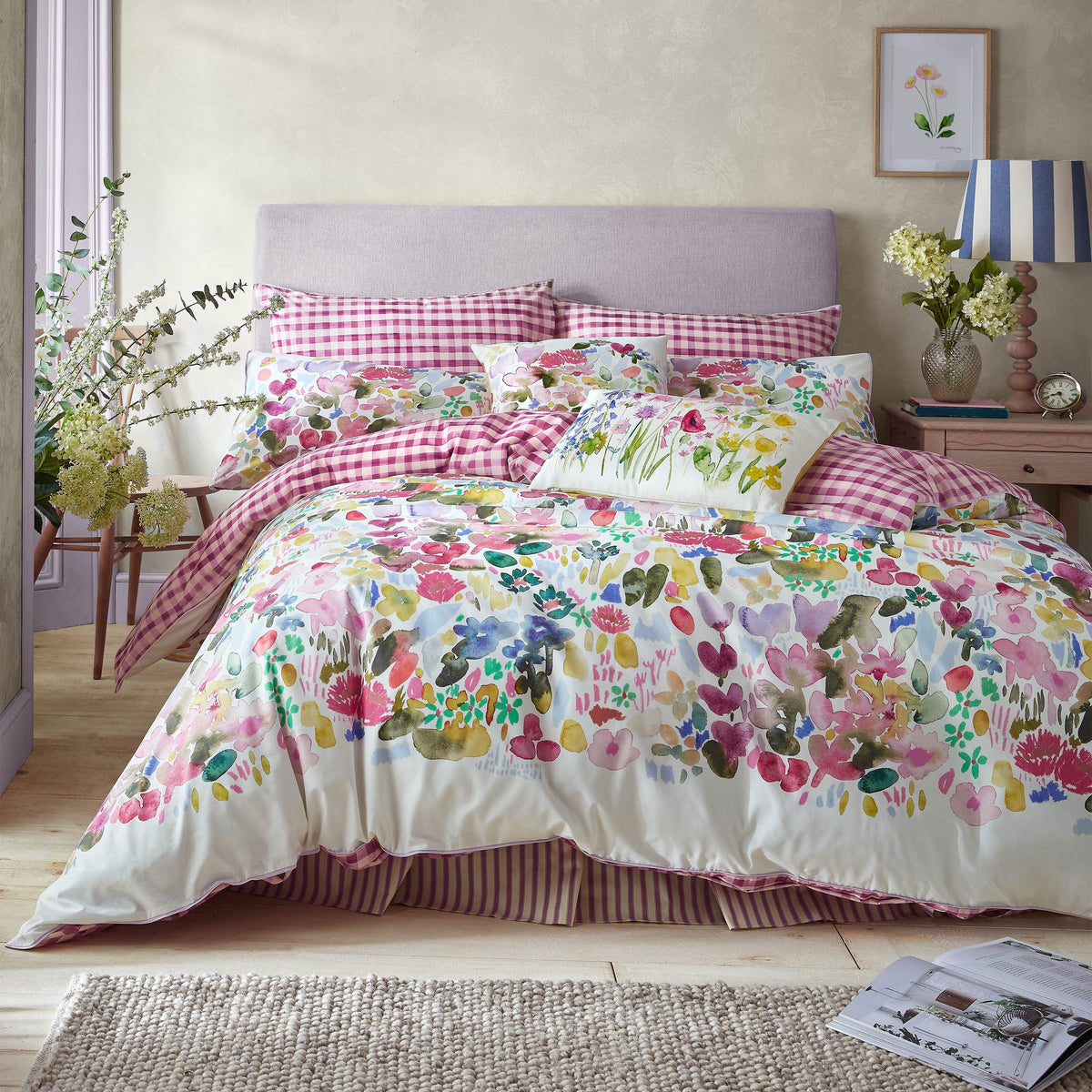 Bluebellgray Flora Duvet Cover Set - Cerise – main view