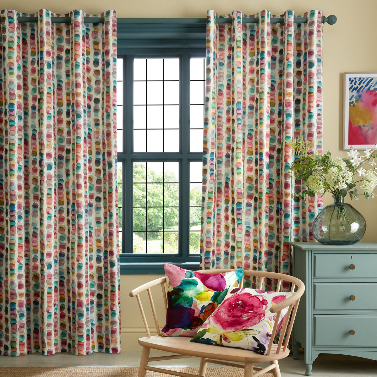 Bluebellgray Tobermory Lined Eyelet Curtains - Multi