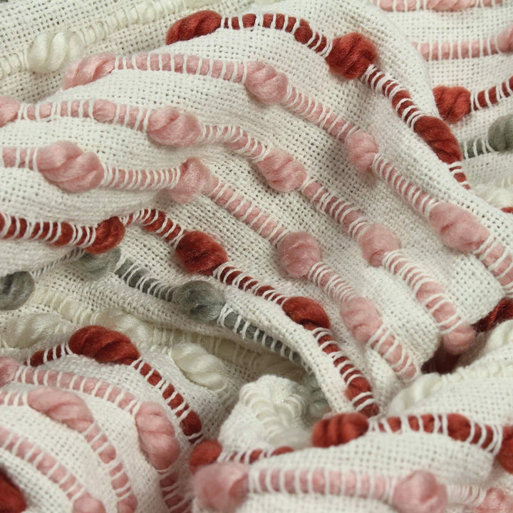 Furn Dhadit Stripe Throw - Blush - Williamsons Factory Shop