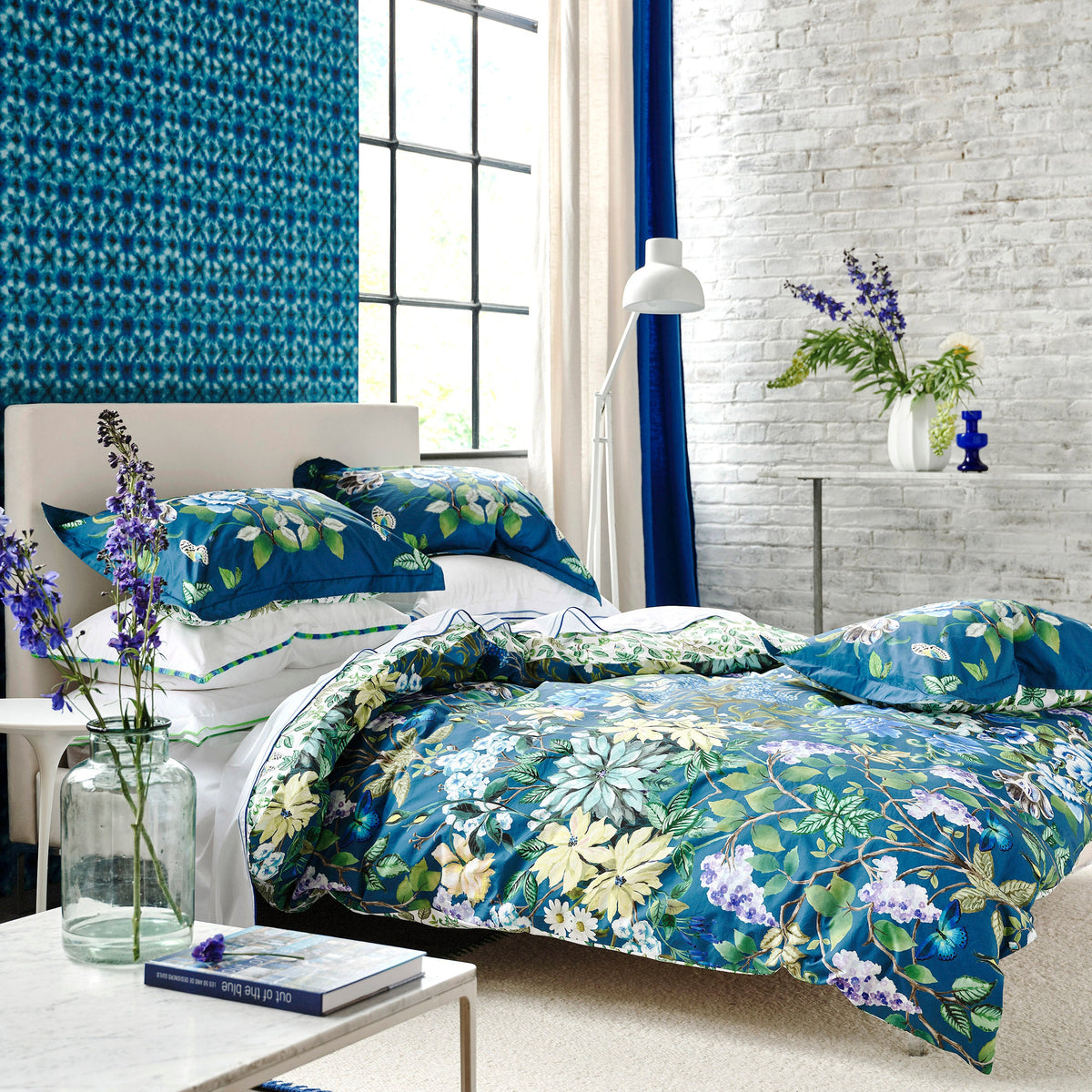 Designers Guild Eleonora Duvet Cover Set - Indigo Blue
