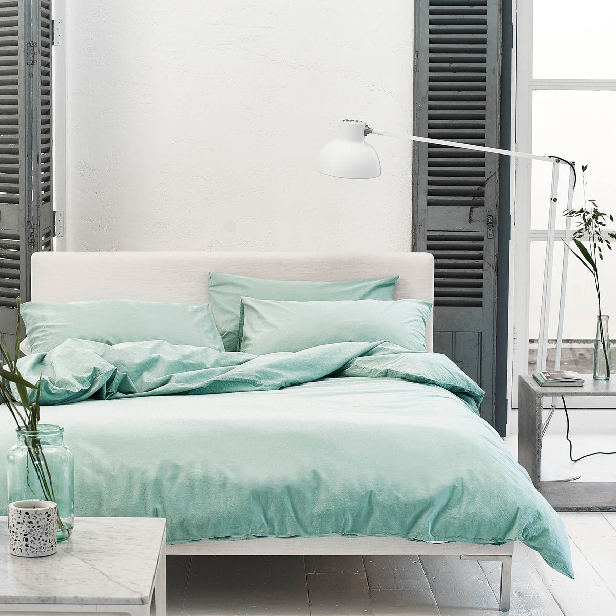 Designers Guild Loweswater Duvet Cover Set - Porcelain Green
