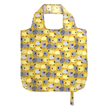Dotty Sheep Foldable Tote Bag Medium - Yellow