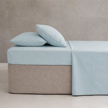 Easy Iron Percale Fitted Sheet (25cm) - Duck Egg Blue