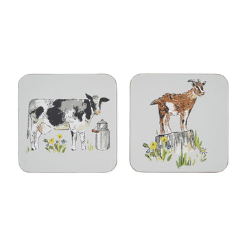 Portman Farm Coasters 4 Pack - Grey