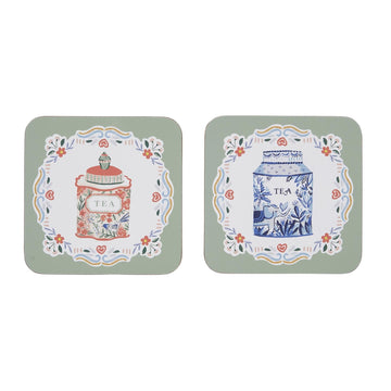 Tea Tins Coasters 4 Pack - Multi