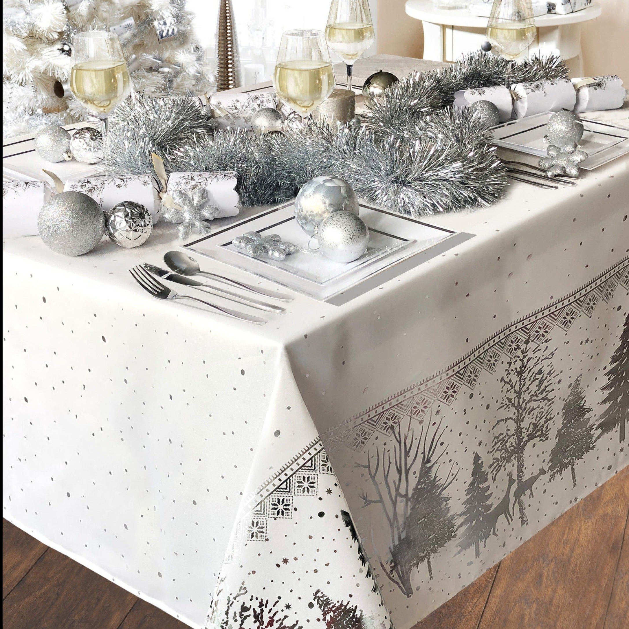 Forest Scene Christmas Tablecloth