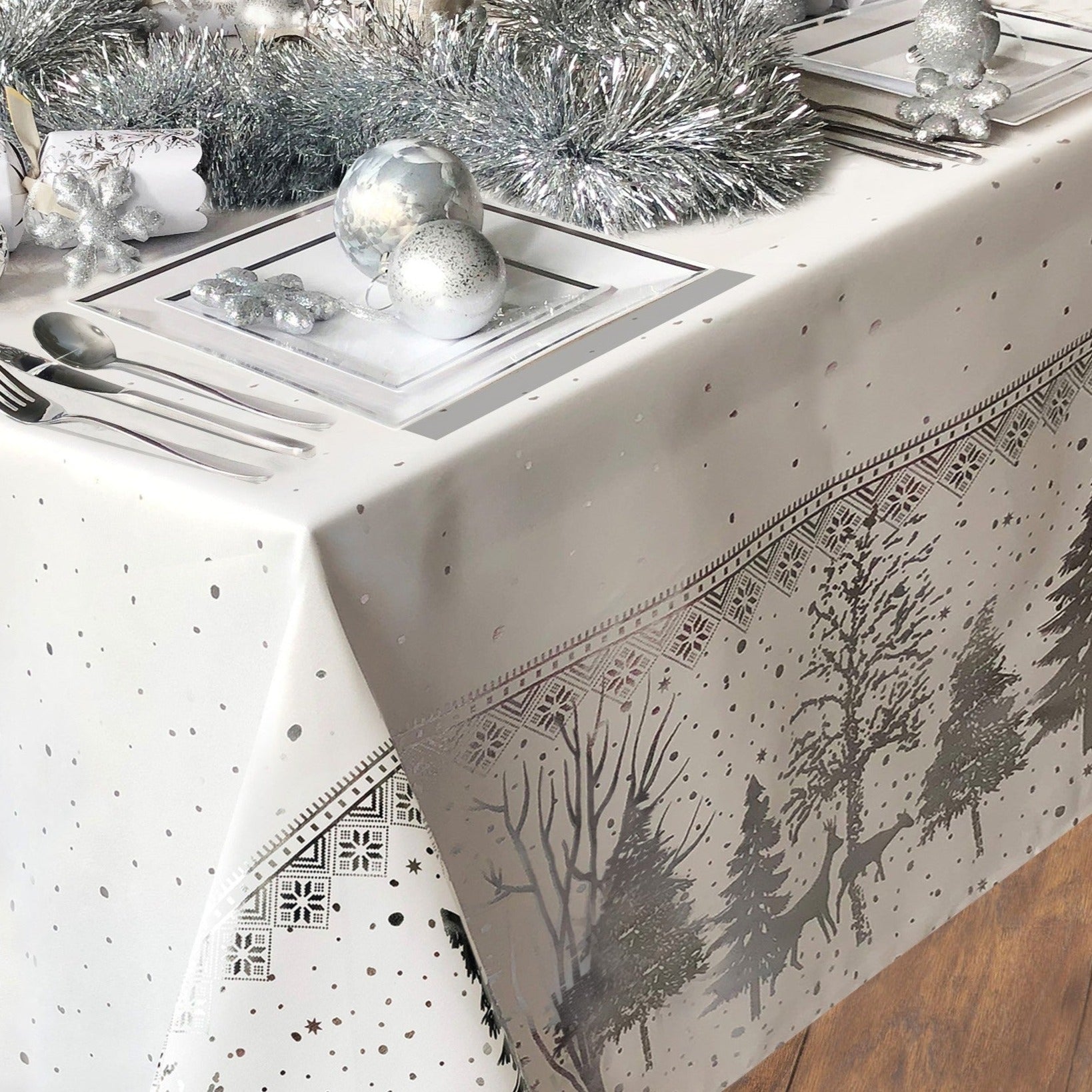 Forest Scene Christmas Tablecloth