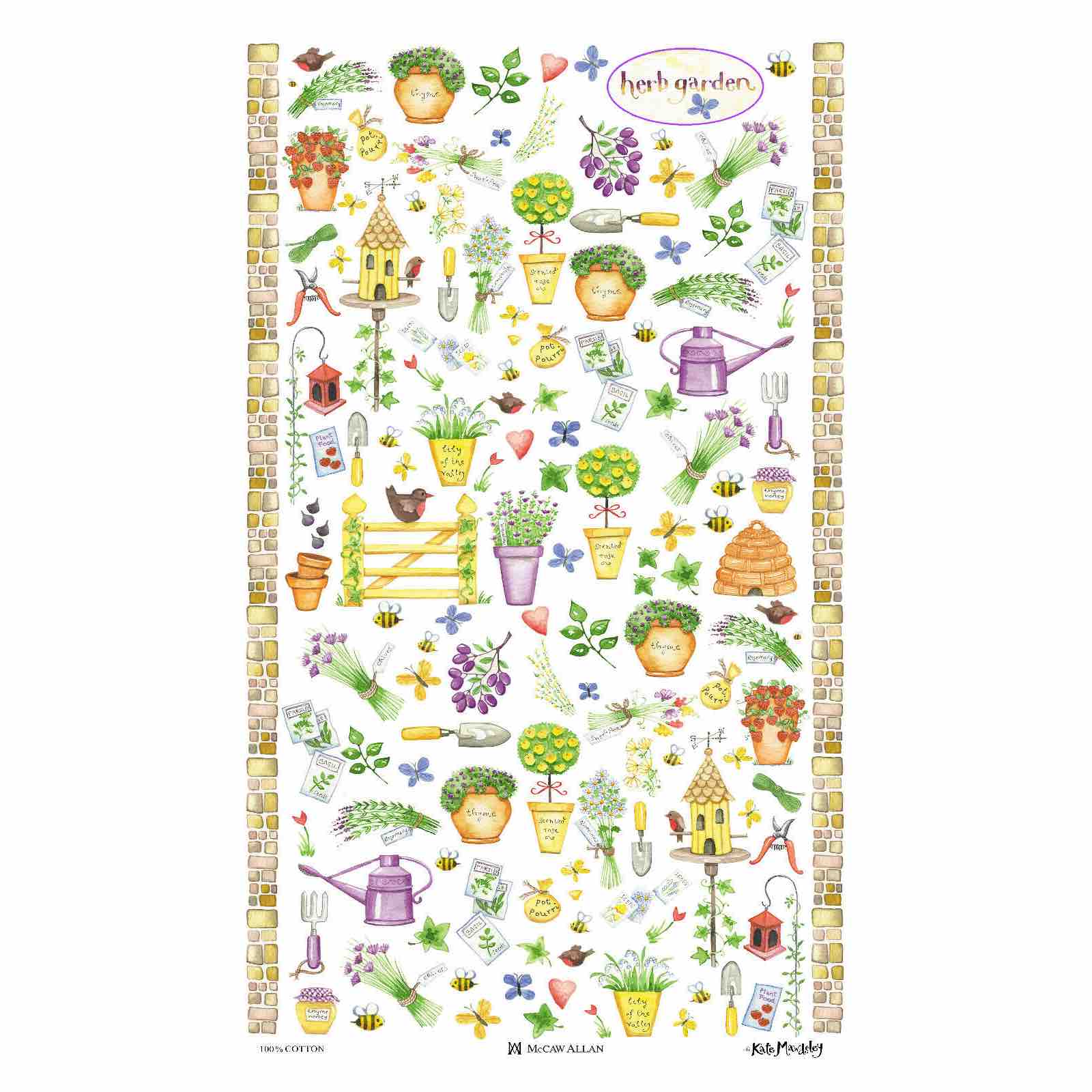 Herb Garden Cotton Tea Towel