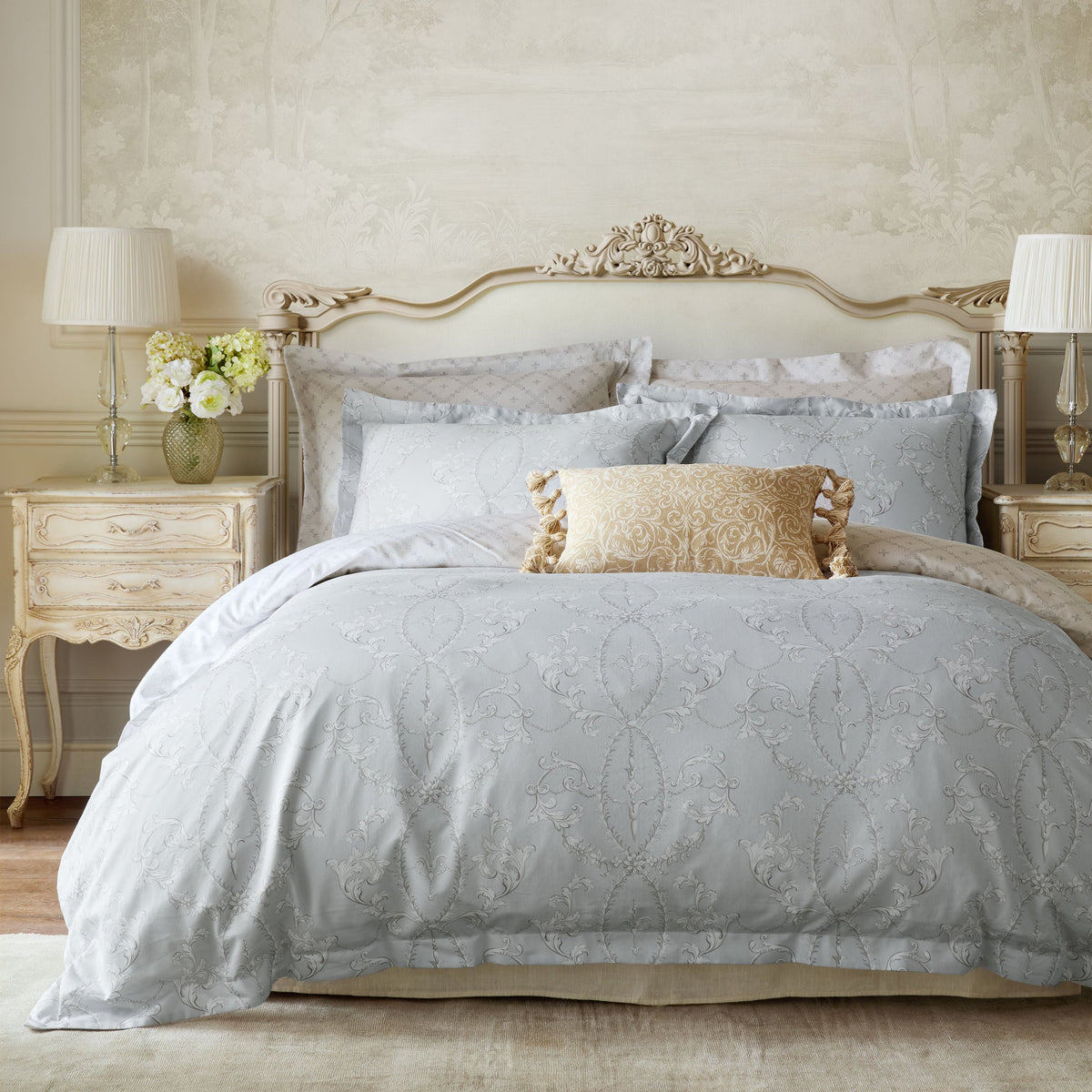 Historic Royal Palaces Tijou Duvet Cover Set - Porcelain Blue