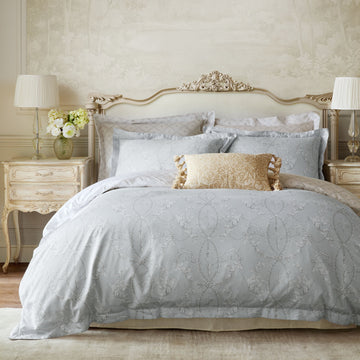 Historic Royal Palaces Tijou Duvet Cover Set - Porcelain Blue
