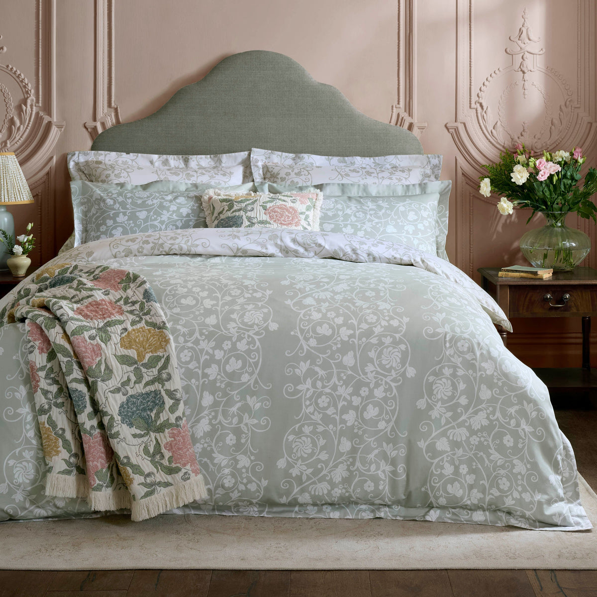 Historic Royal Palaces Tudor Trail Duvet Cover Set - Sage