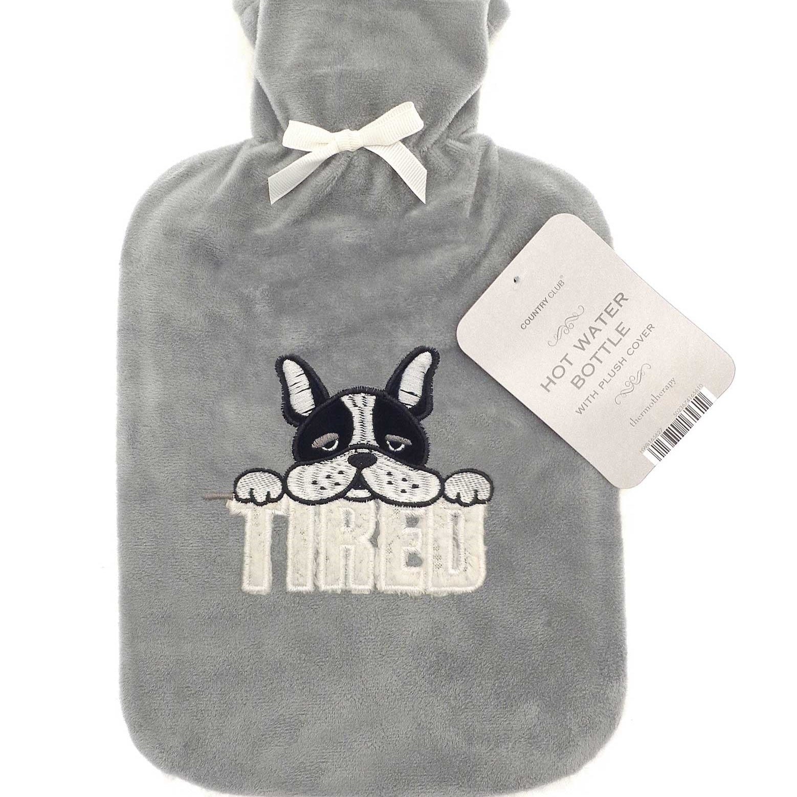 Plush Applique Sherpa Back Hot Water Bottle (2L)