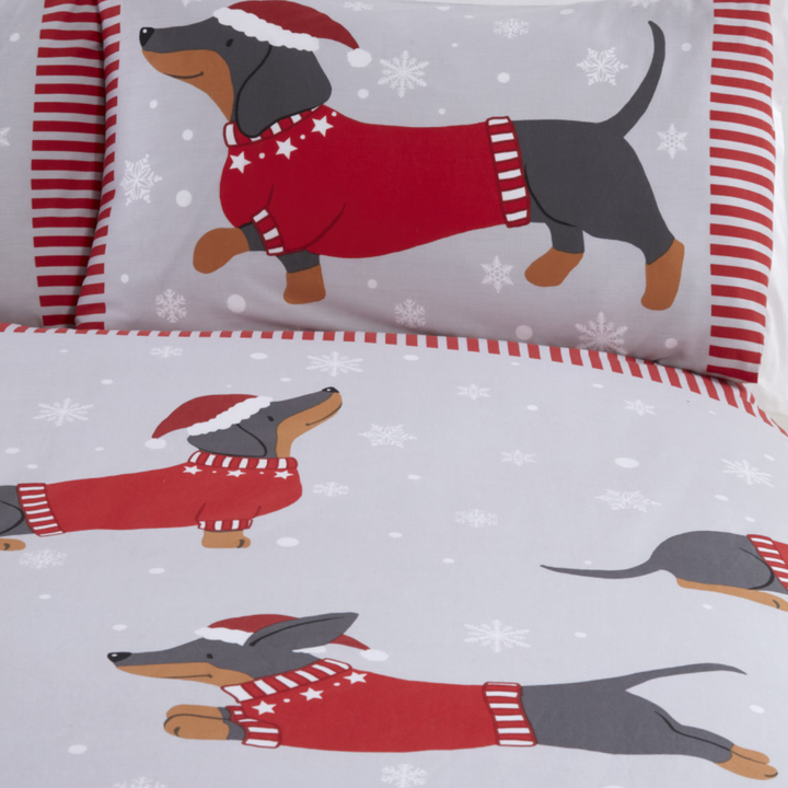 Dachshund Through The Snow Duvet Set - Williamsons Factory Shop
